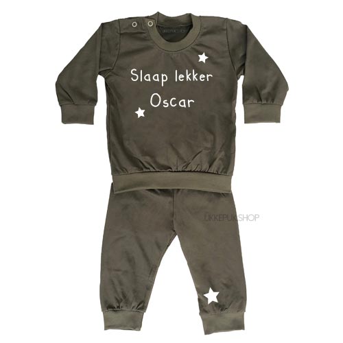 Accumulatie Verbinding zanger Bedrukte pyjama baby - Slaap lekker + naam - Ukkepuk.shop