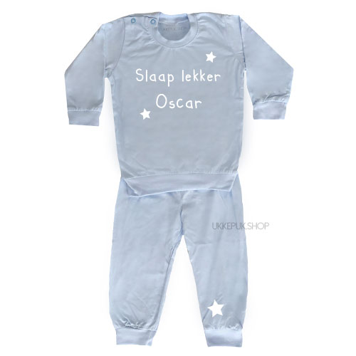 voor Deens Snelkoppelingen Bedrukte pyjama baby - Slaap lekker + naam - Ukkepuk.shop